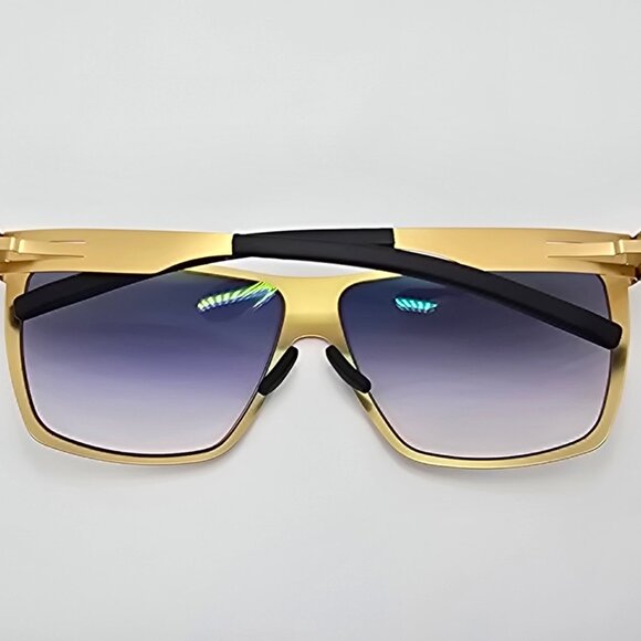 IC! Berlin Dark Energy Gold Frame Light Blue Gradient Lens Sunglasses w/ Case - Picture 12 of 16